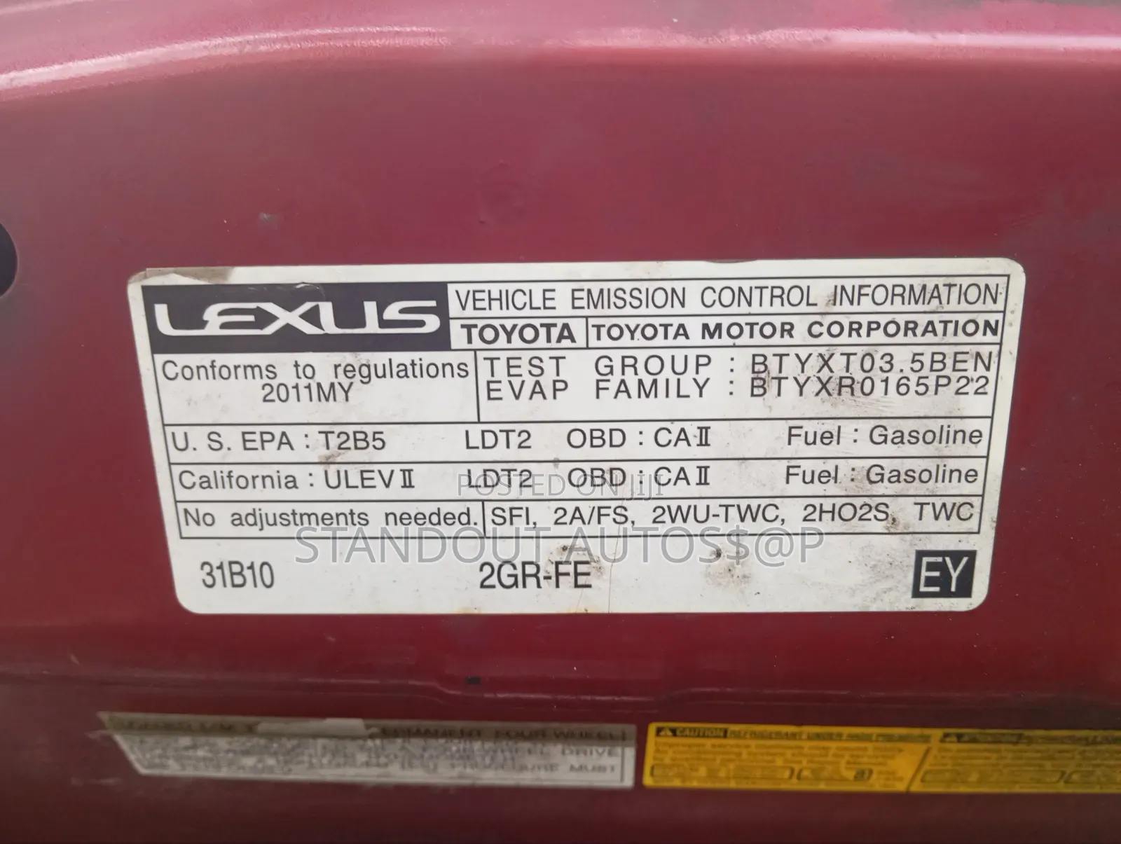 Lexus RX 2011 Red