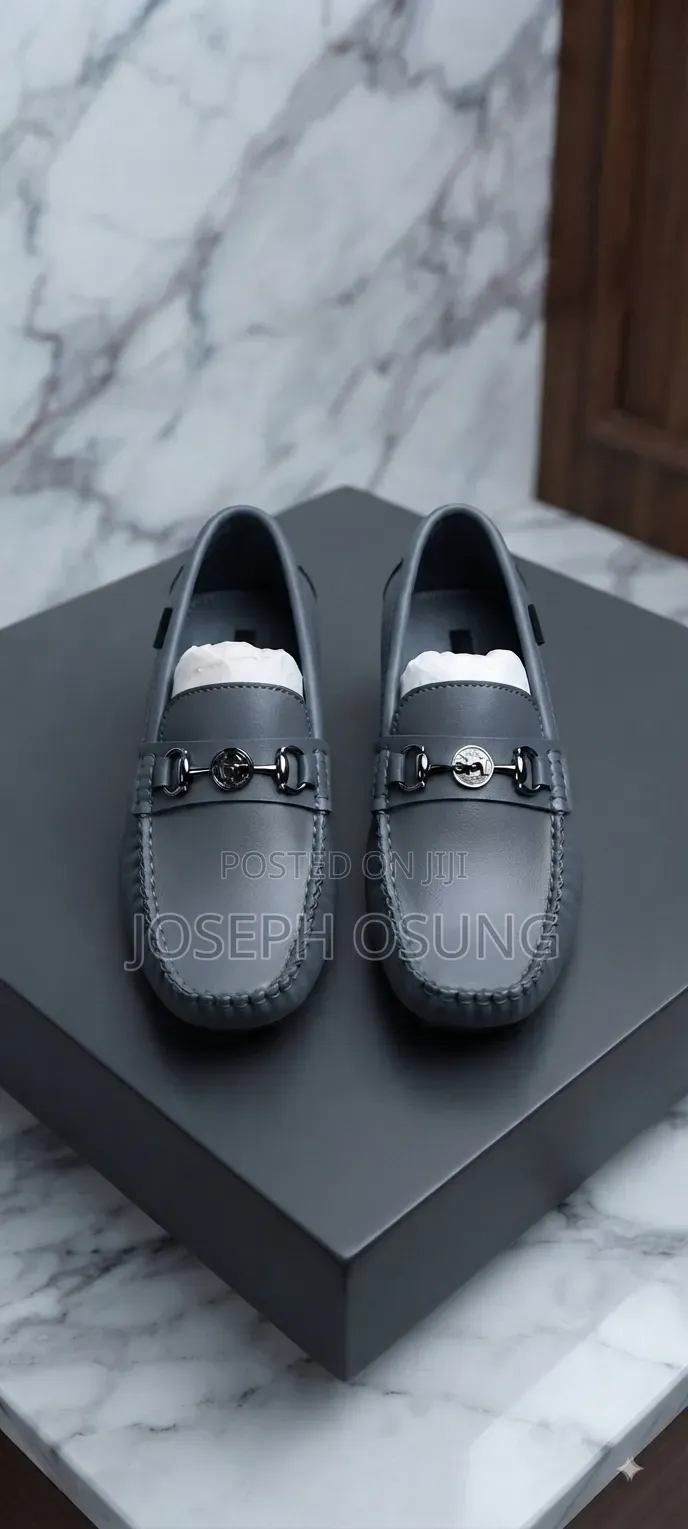 Blue Leather Loafers
