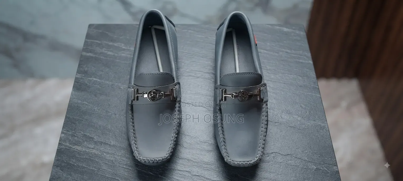 Blue Leather Loafers