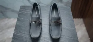 Blue Leather Loafers