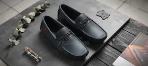 Blue Leather Loafers