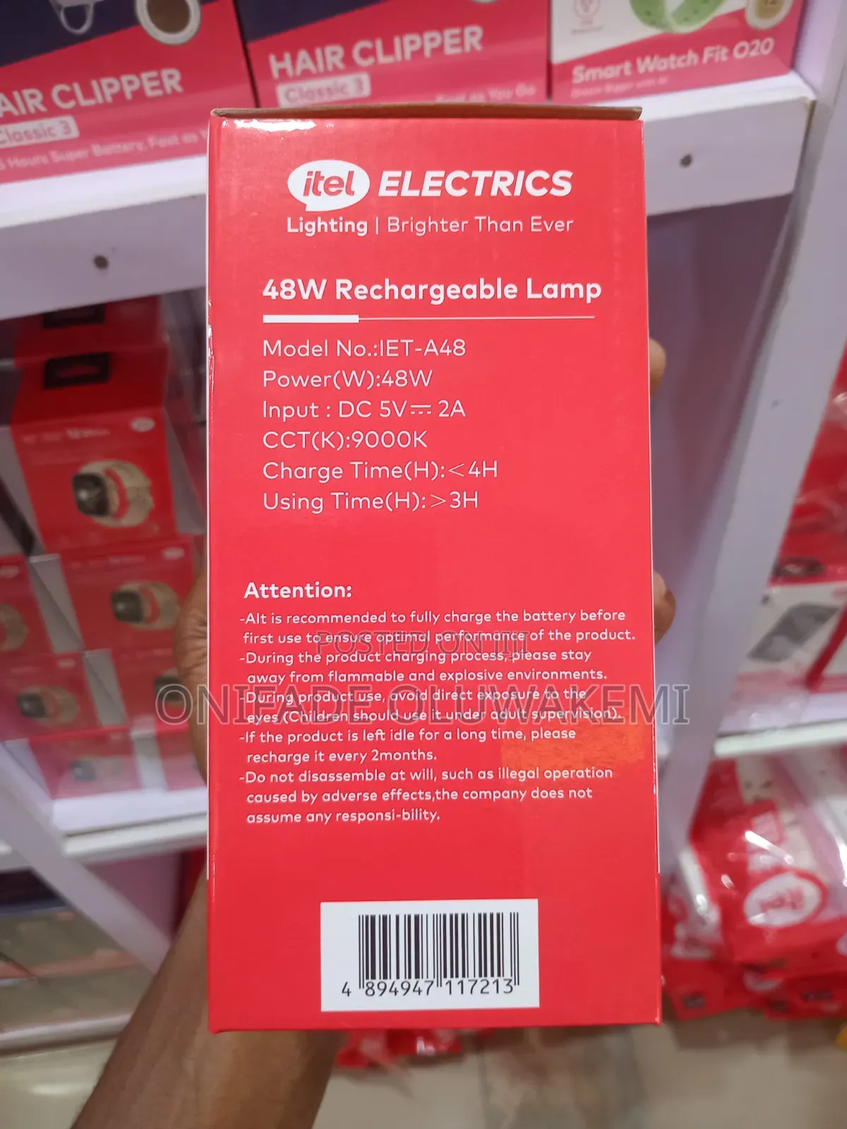 Itel 48W Rechargeable Lamp IET-A48