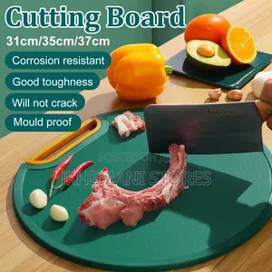 1pc Non Stick Round Green Kitchen Chopping Board