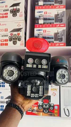15mp 4 Lens CCTV Camera With Double Solar Panel