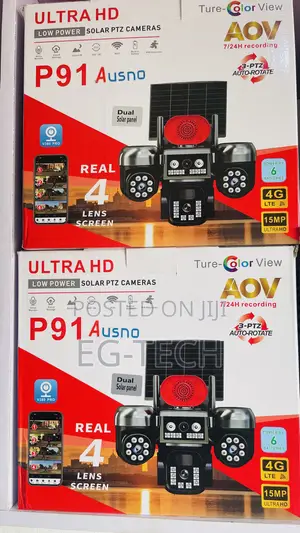 15mp 4 Lens CCTV Camera With Double Solar Panel