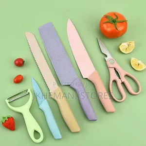 6pcs Multicolor Non Stick Kitchen Knife Set