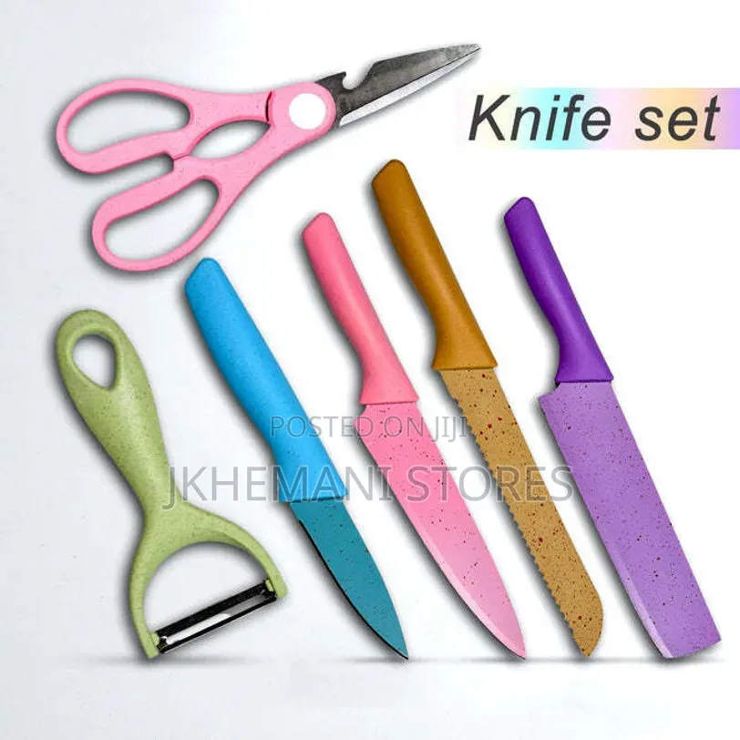6pcs Multicolor Non Stick Kitchen Knife Set