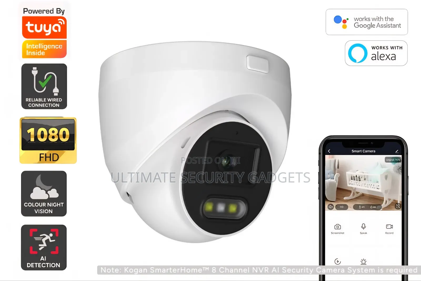 Wifi Tuya Smart HD Dome Camera