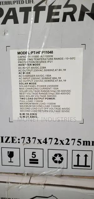 11kw 48v Pattern Pure Sine Wave Hybrid Inverter
