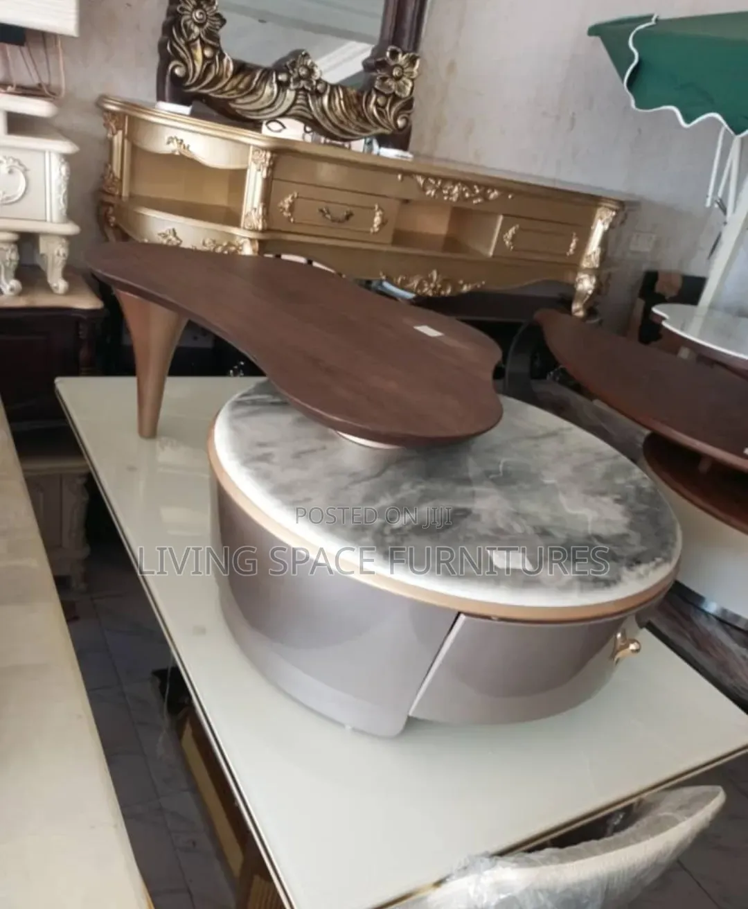 Contemporary Marble Top Center Table