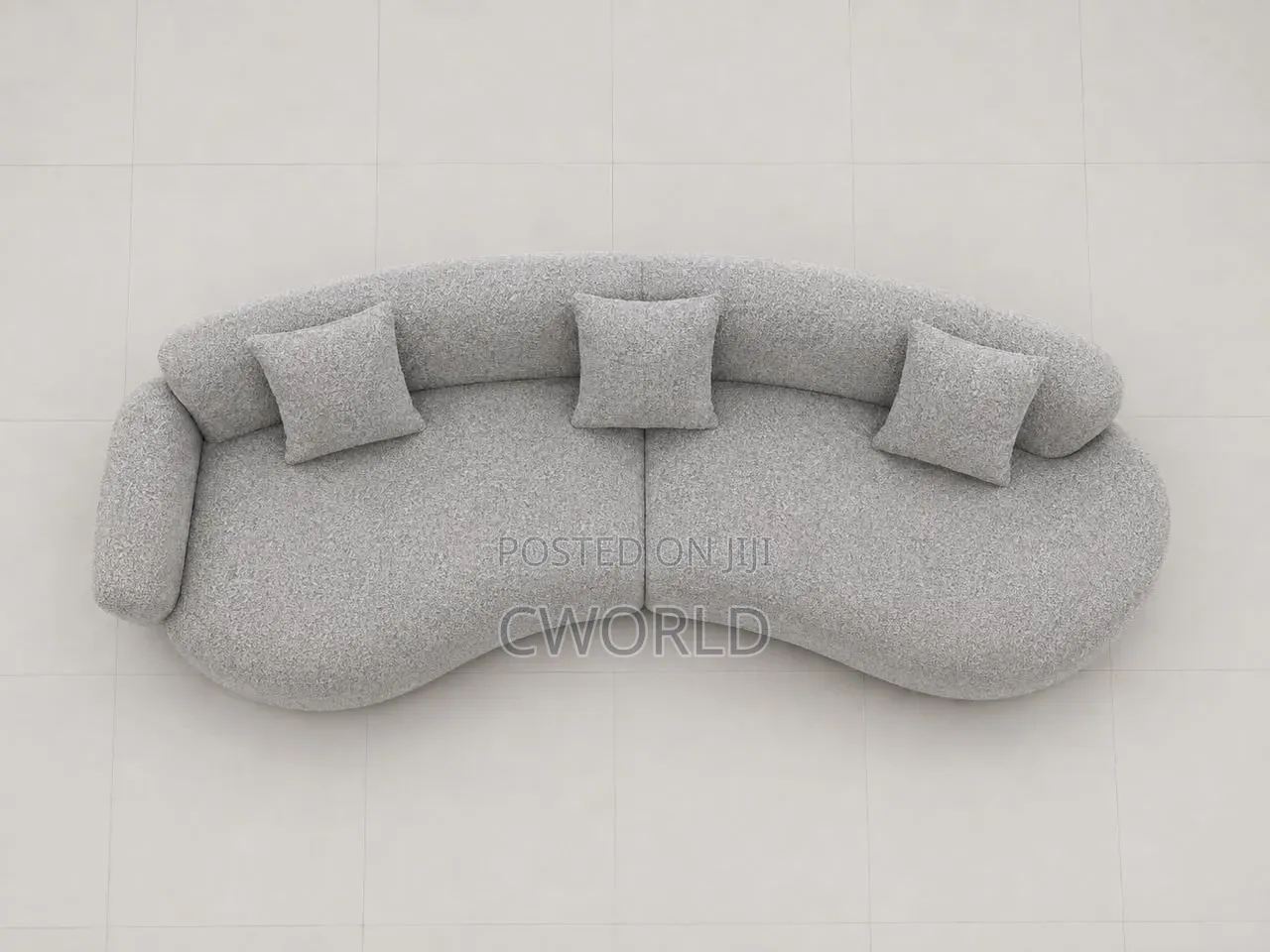 Curved Bouclé Sectional - Imported