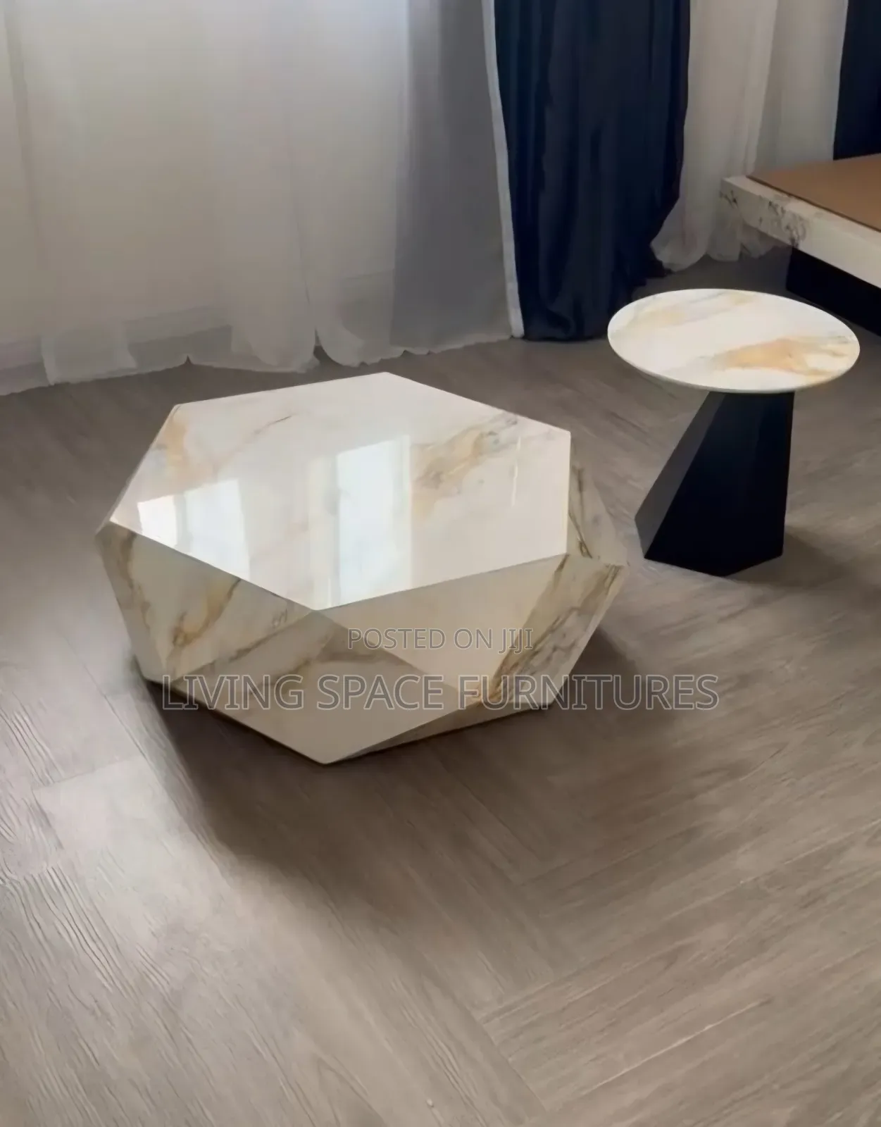 Marble Coffee Table 2in1 Set