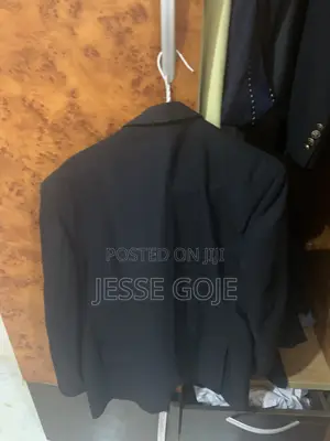 Black Double-Breasted Luxury Blazer — Gold Button Detail