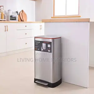 This Is a Rectangular Stainless-Steel Pedal Bin, 50L