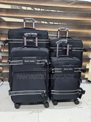 Black Smith Luggage Set – 4 Piece Fabric Luggage Set