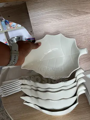 Ceramic Leaf Bowl, Plates