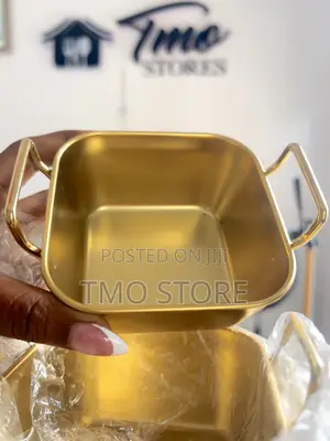Gold-Plated Stainless Steel Bowl, Small Chops Plate