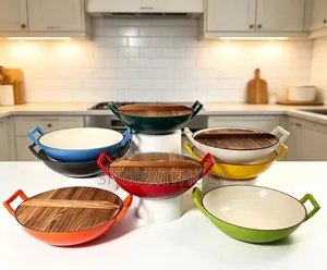 Enameled Cast Iron Wok Pans