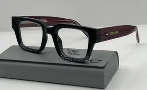 Tommy Jeans Classic Blue Square-Frame Eyeglasses.