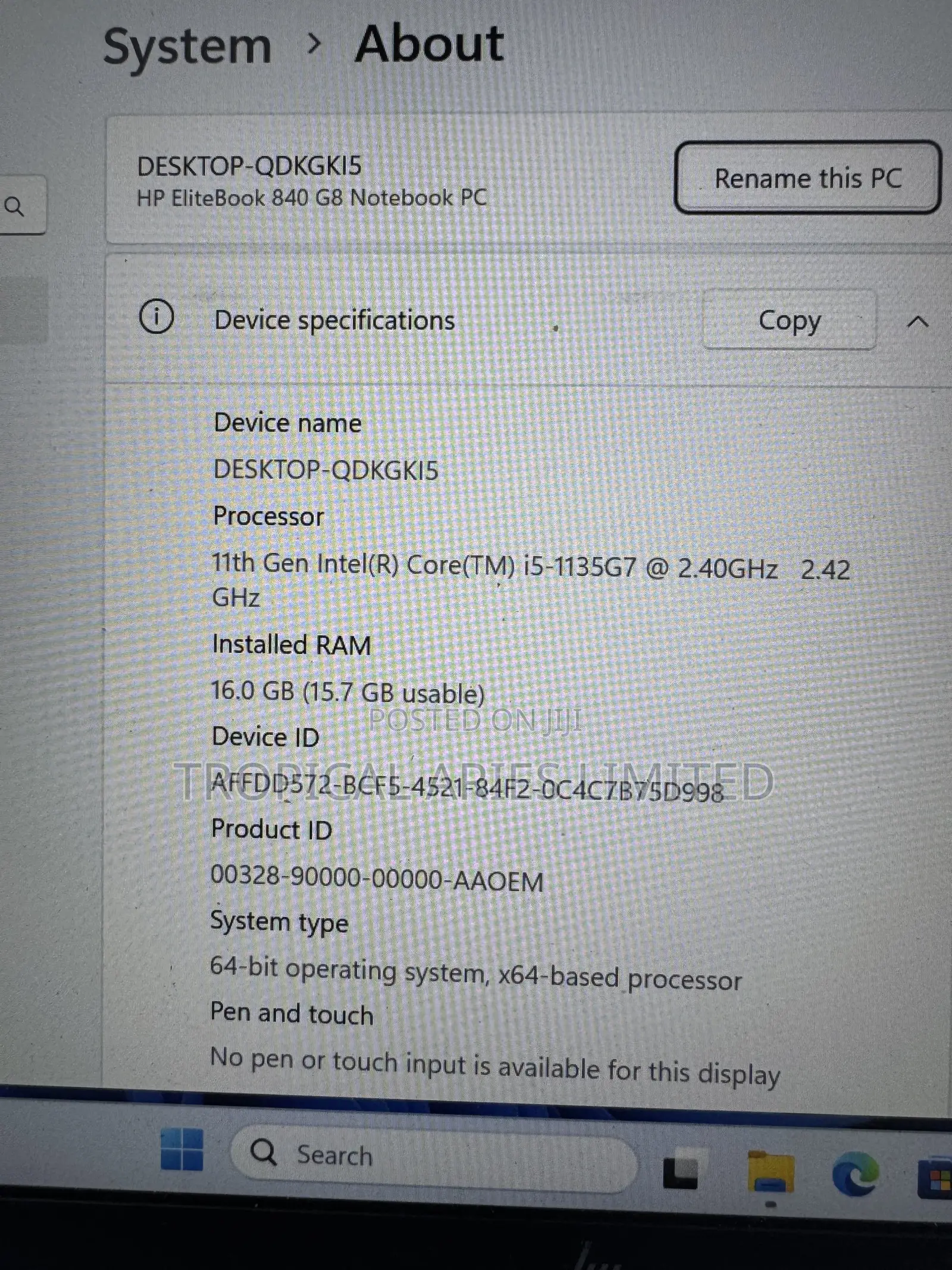 Laptop HP EliteBook 840 G8 16GB Intel Core i5 SSD 512GB
