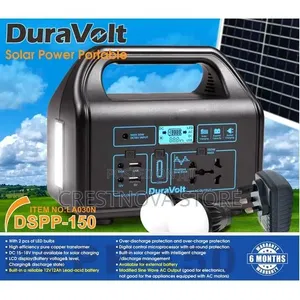 Duravolt 150W Solar Power Portable LED Lights 12V Battery
