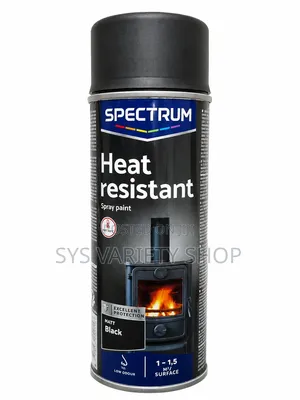 Spectrum Heat Resistant Matt Black Spray Paint 400ml