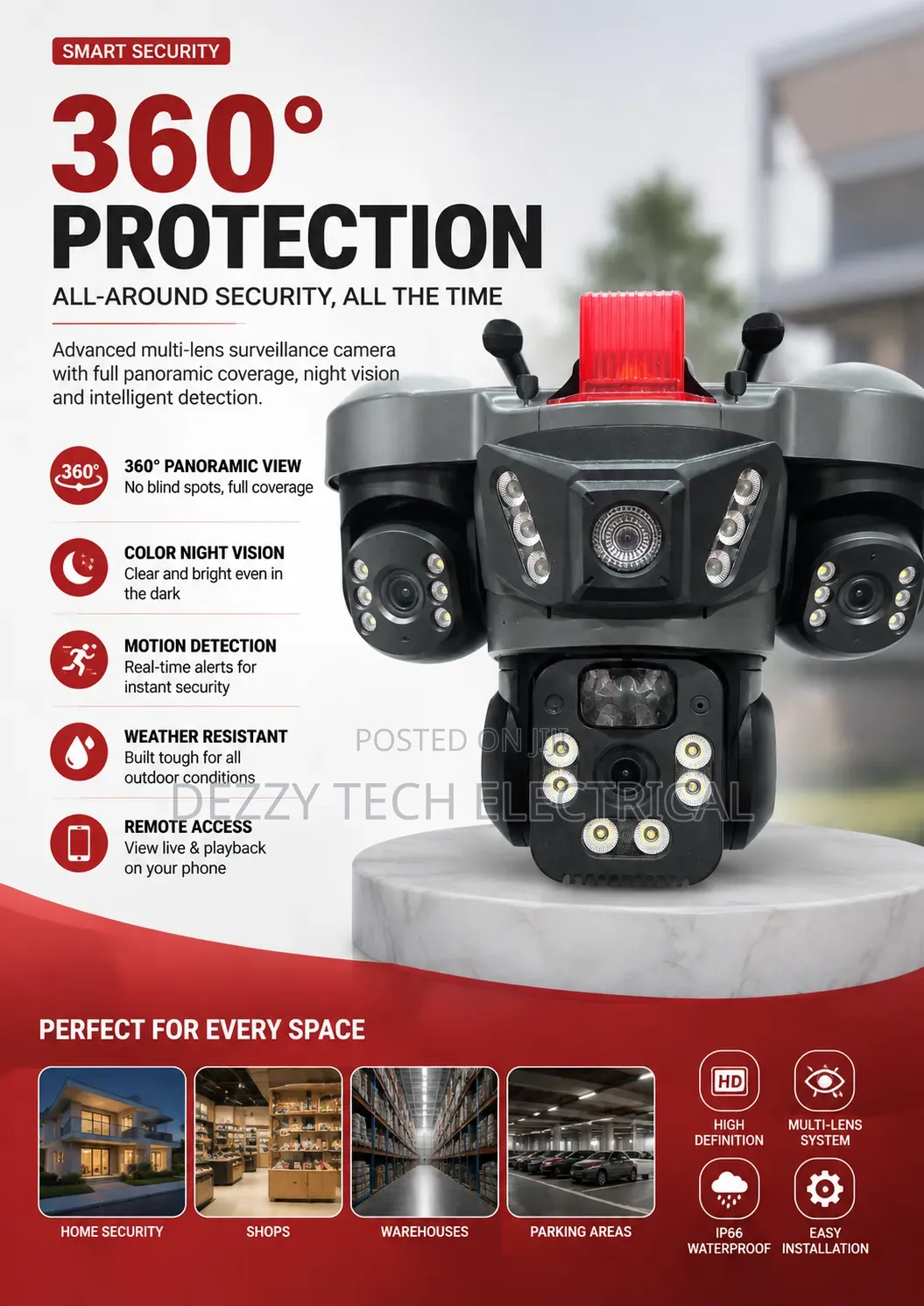 Multi-Lens Outdoor Security Camera