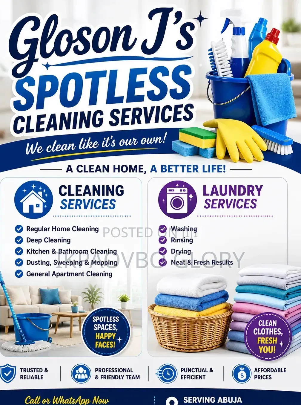Gloson J's Spotless Cleaning Services