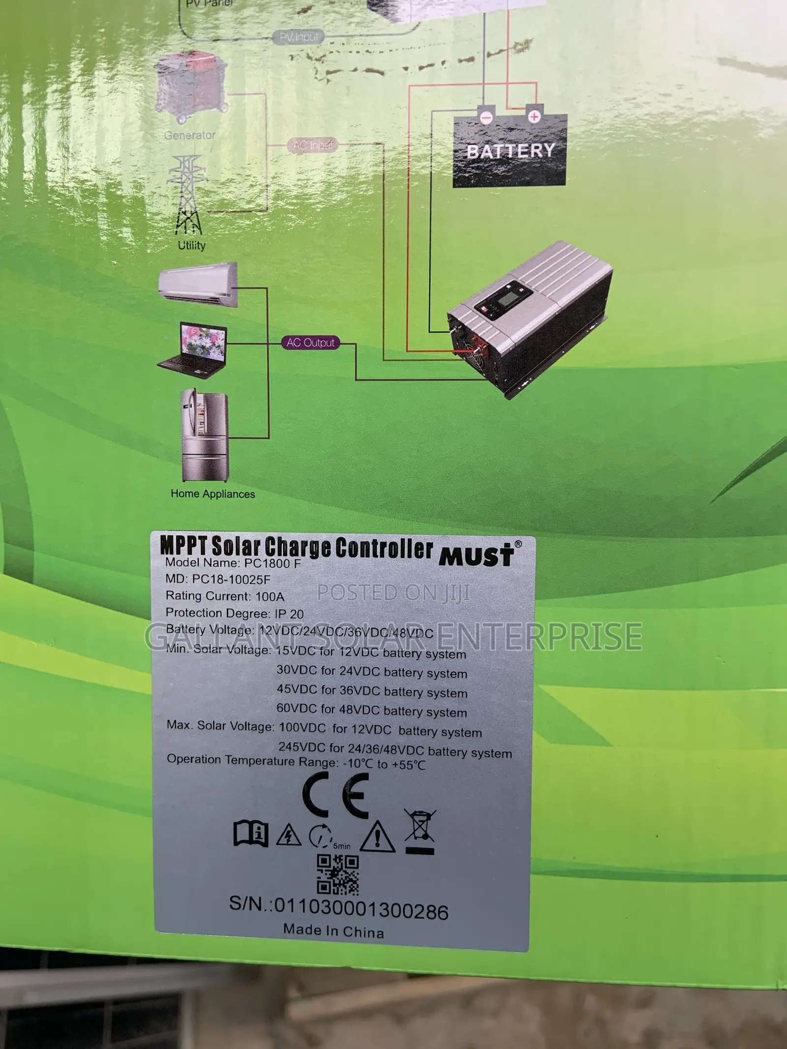 Must MPPT Solar Charger Controller 100A