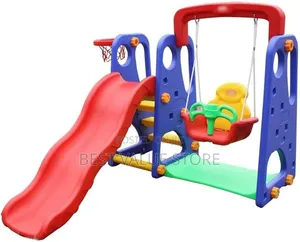 3in1 Slide With Basket Hoop and Ball