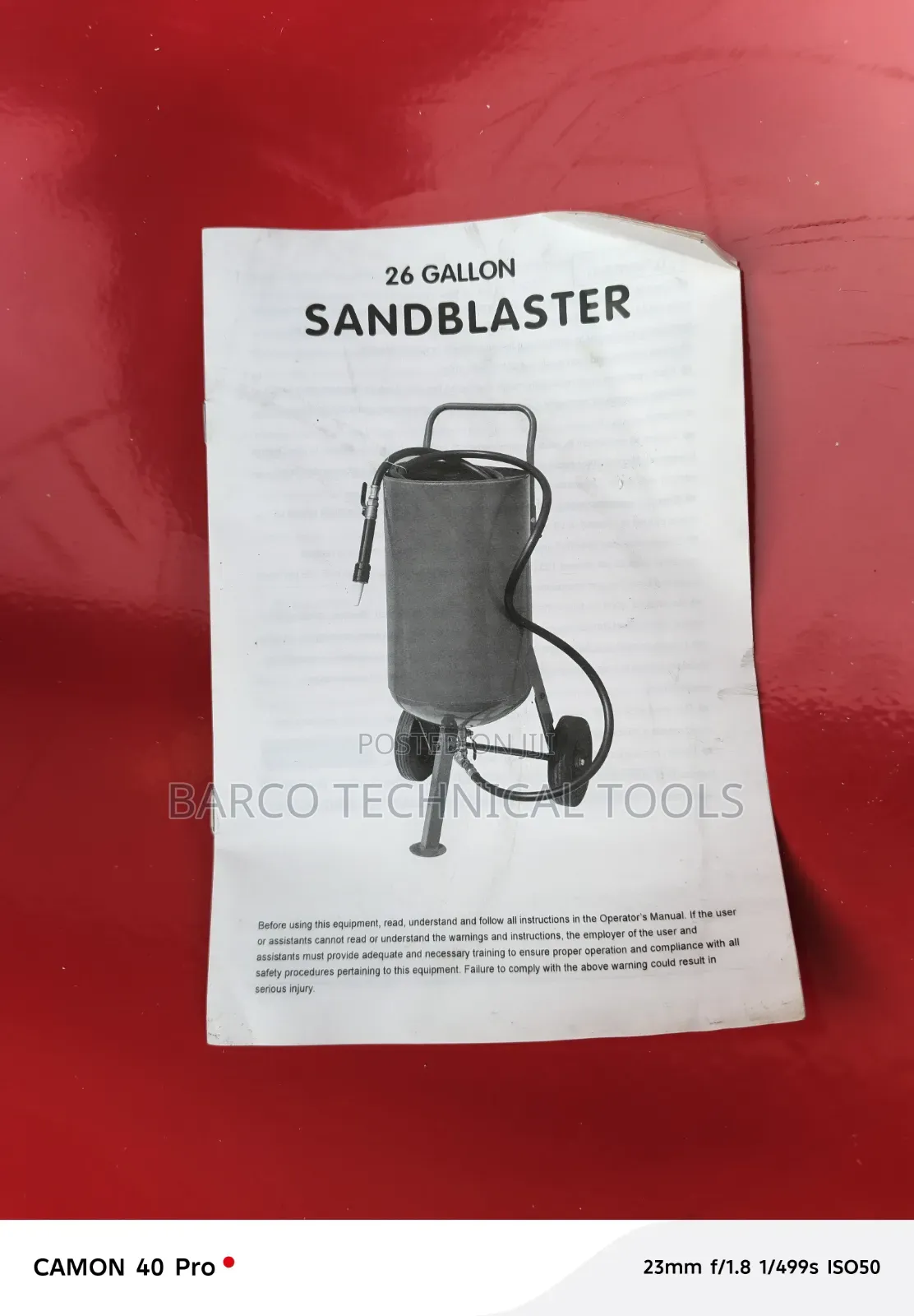 Sandblasting Pot 80 Liters