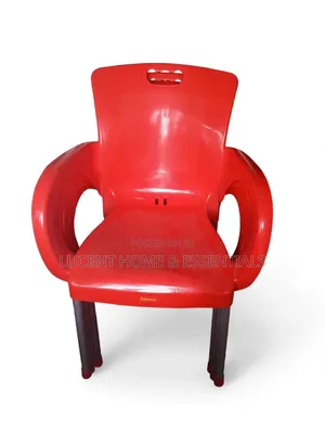 Strong Red Plastic Armchair With Stainless Steel Legs – Heavy Duty