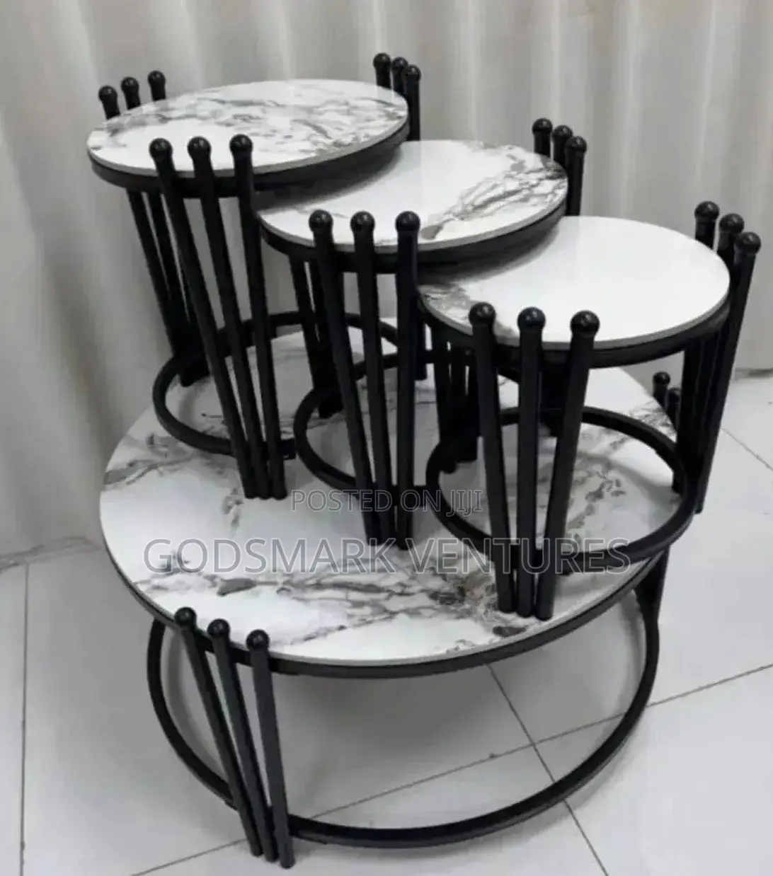 Marble Centre Table and 3 Stools
