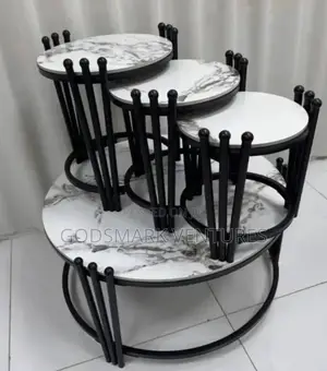 Marble Centre Table and 3 Stools