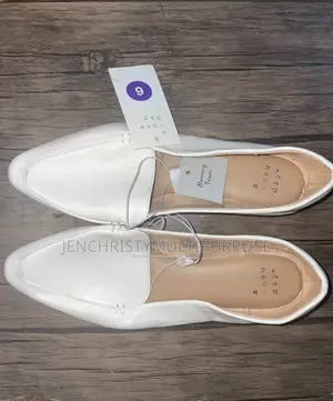 Women's White Square-Toe Loafers