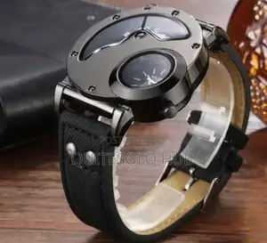 MILER Quartz Men’s Wristwatch – Black Leather Strap