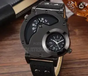 MILER Quartz Men’s Wristwatch – Black Leather Strap
