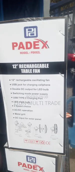 Padex Solar Rechargeable Fan