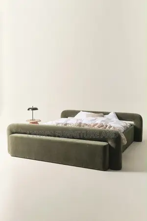 Well Padded Bedframe With Foreign Fabric and Very Good Finishing