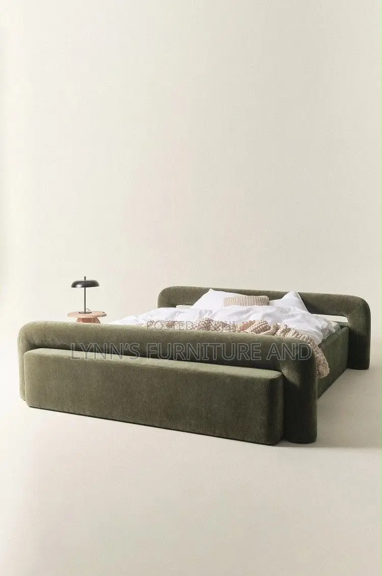 Well Padded Bedframe With Foreign Fabric and Very Good Finishing