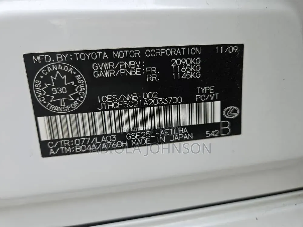 Lexus IS 2010 White