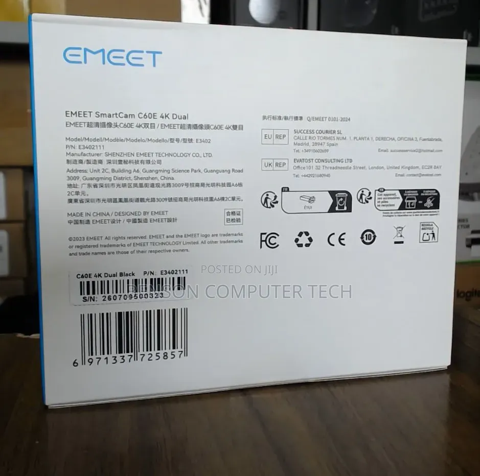 Emeet Smartcam C60e Dual USB Webcam