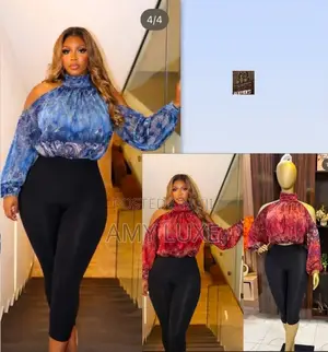 2-Piece Elegant Mesh Blouse Pants Set