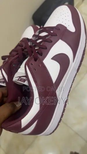 Brand New Nike Dunk Low Burgundy White Sneakers – Original Quality