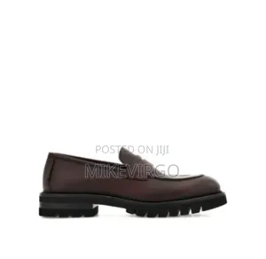 Handmade Men's Patina Loafers Shoe With High Chunky Sole