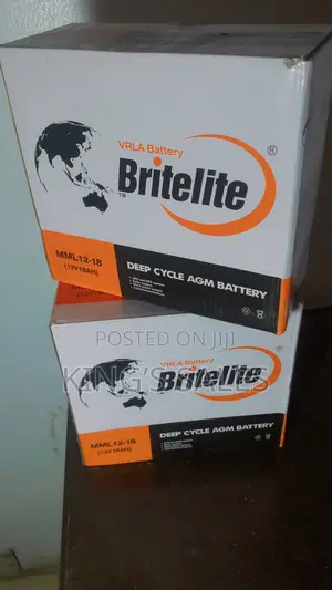 BriteLite MML 12-18, 12V 18Ah Deep Cycle AGM Battery.