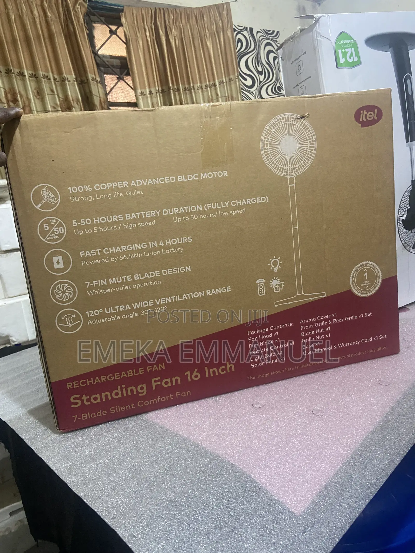16inches Itel Rechargeable Fan