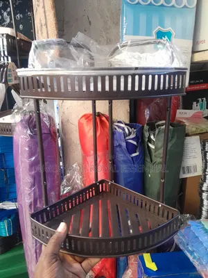 2-Layer Metal Corner Storage Rack–Bathroom Kitchen Organizer