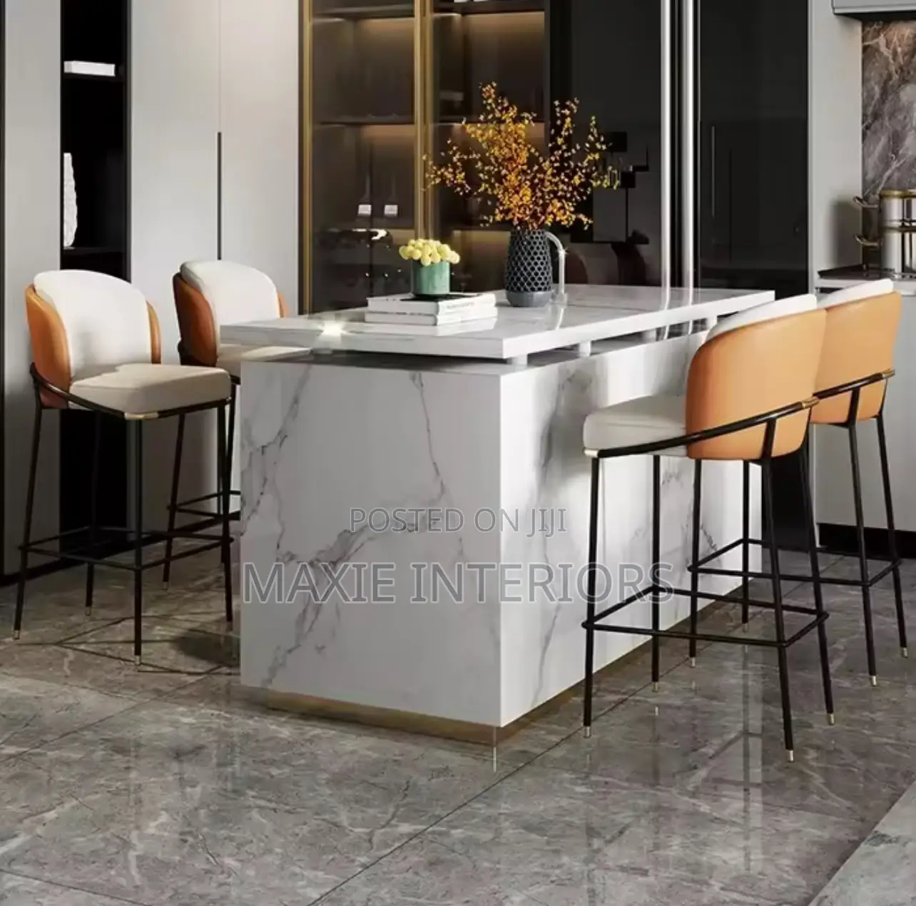 Modern High Restaurant, Kitchen, Bar Stools
