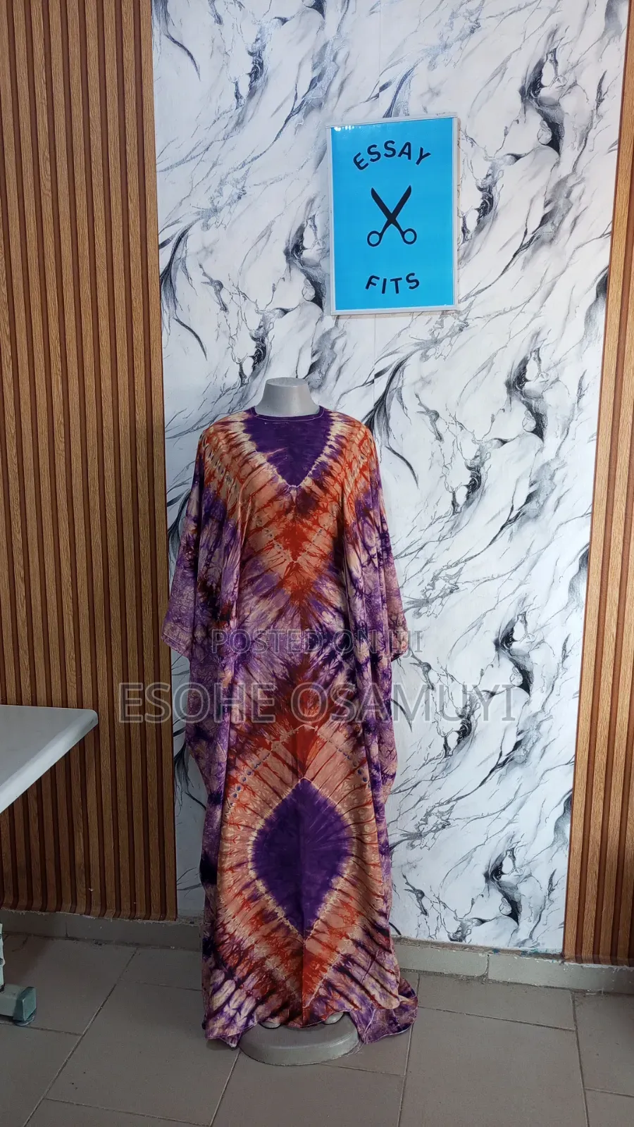 Adire Backless Gown
